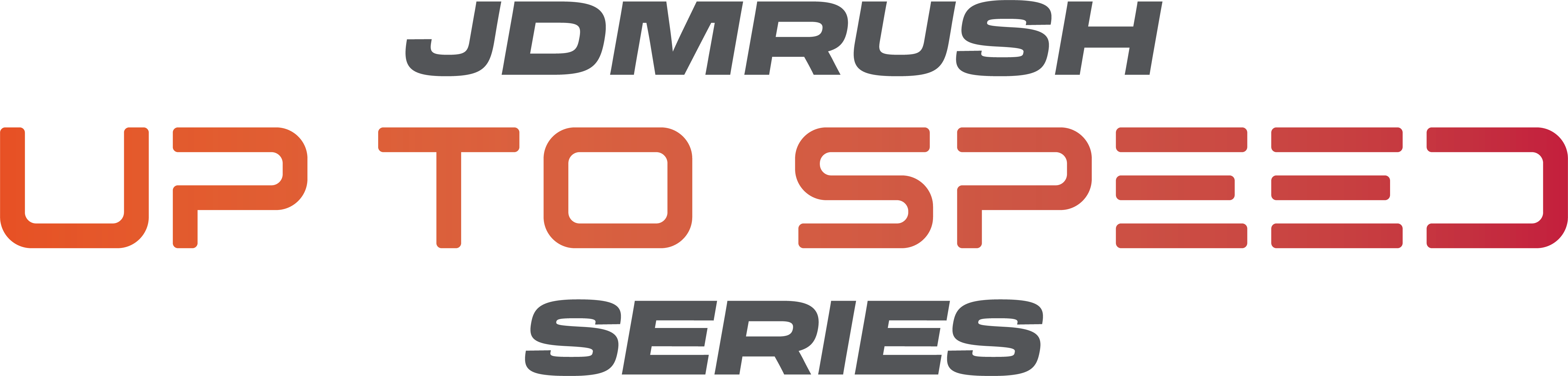 JDM Rush Up to Speed Series logo. 
