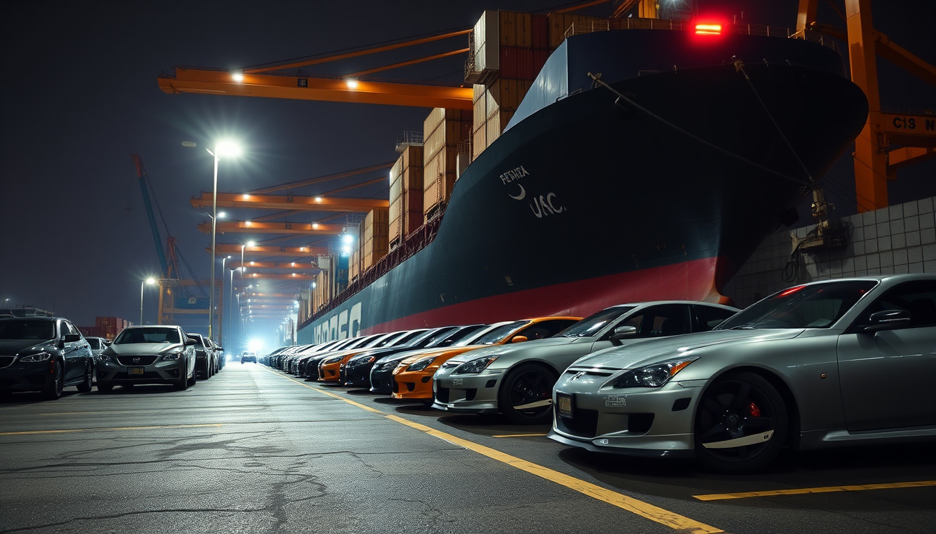 Canadian customs facility processing imported vehicles